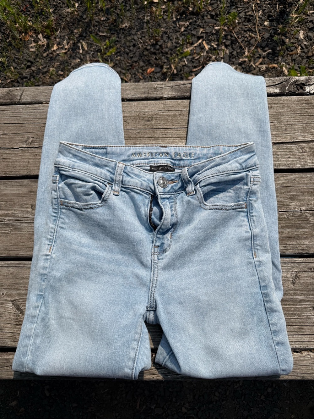 American Eagle Outfitters Women's Skinny Jeans - Light Blue Wash